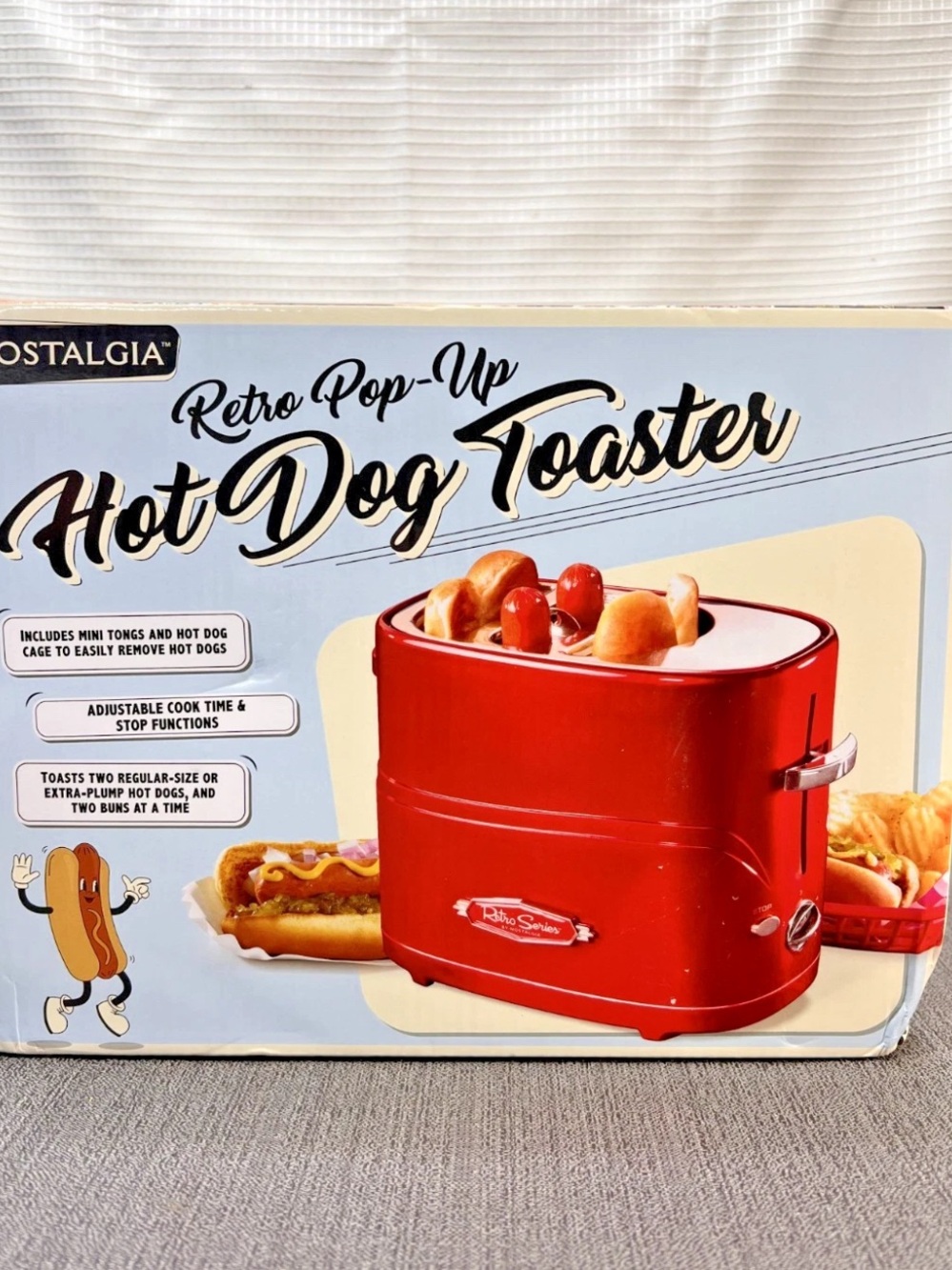 Nostalgia Red Retro Pop-Up Hot Dog Toaster